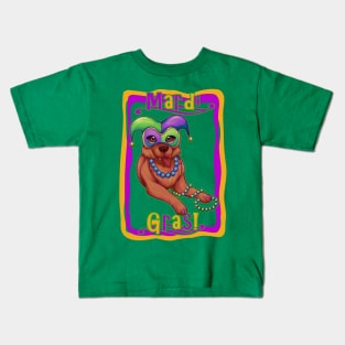 Mardi Gras Dog Kids T-Shirt